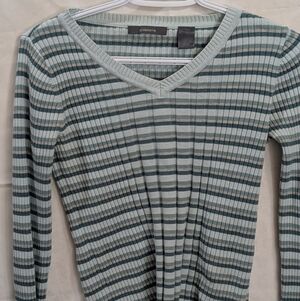 Preppy Academia Rory Gilmore Green Striped Sweater